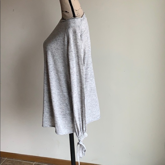 Zara Scoopneck Lace Tie Grey Top Size Small - Picture 4 of 8